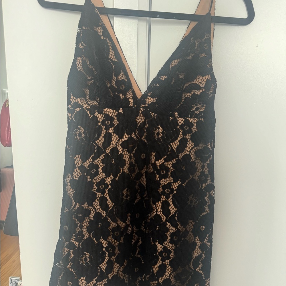 Free People Black Lace Mini Dress